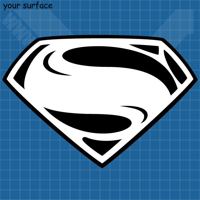 Stylized Superman Logo - Simple Stylized New Superman Symbol - 2 Color Decal