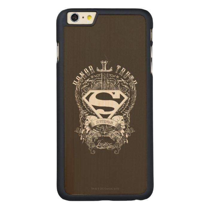 Stylized Superman Logo - Superman Stylized. Honor Truth and Justice Logo Carved Maple iPhone