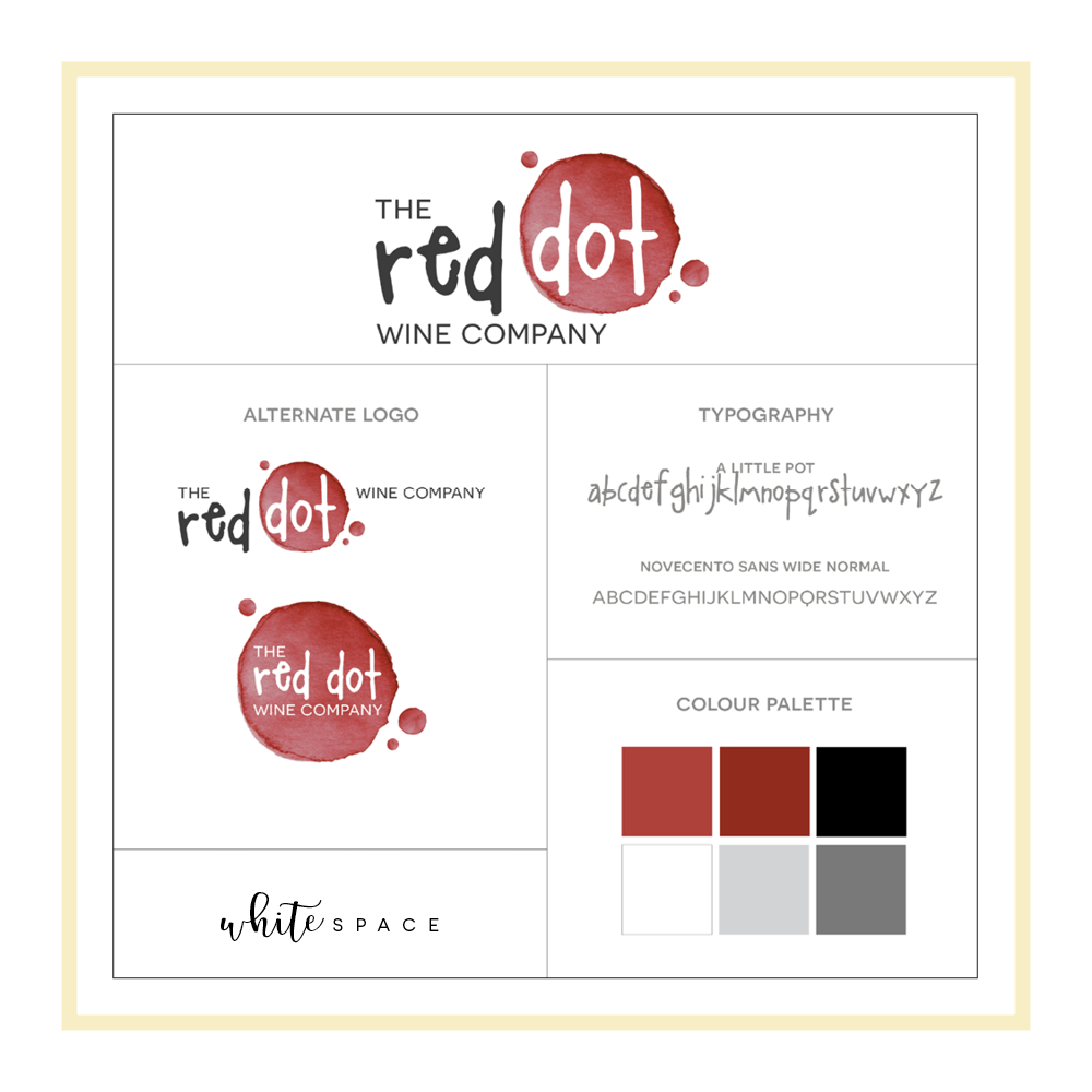 White Circle Red Dot Logo - The Red Dot Wine Company | Brand Design