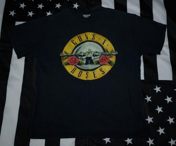 90s N Logo - 90s Guns N Roses Logo T Shirt Size L Rock N Roll GNR Axl Rose