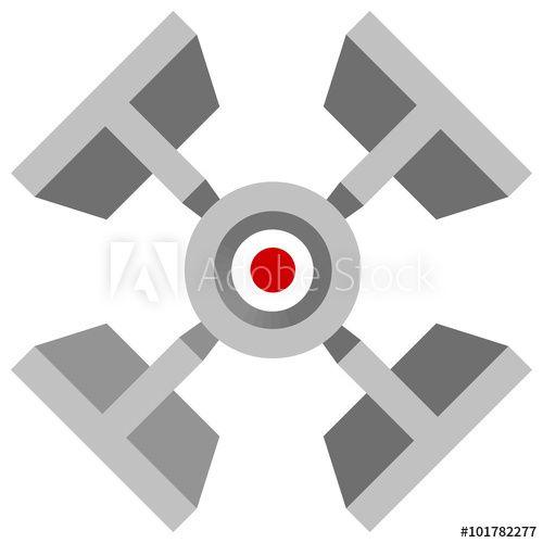 White Circle Red Dot Logo - Cross hair, target mark symbol with red dot isolated on white