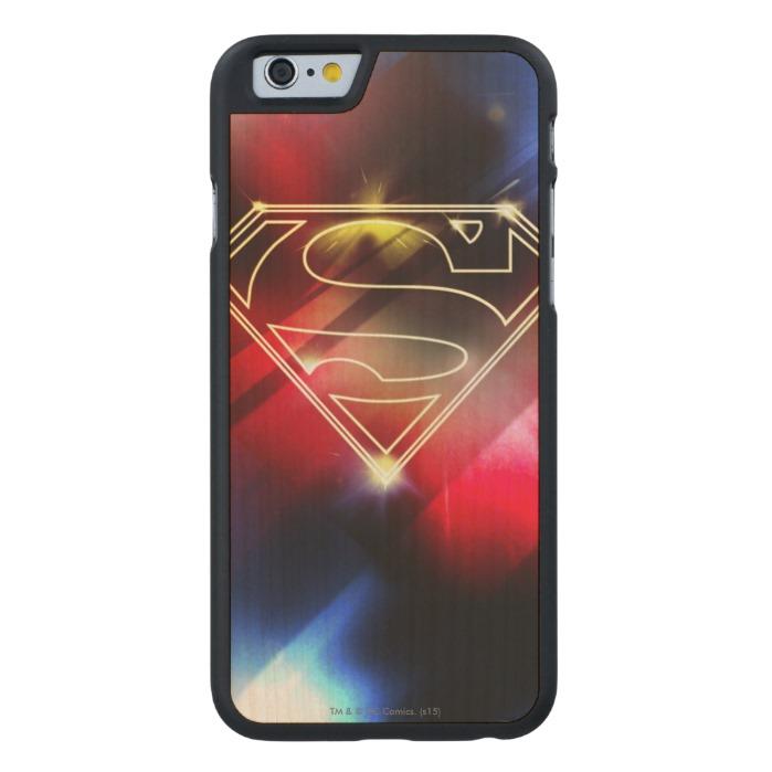 Stylized Superman Logo - Superman Stylized | Shiny Yellow Outline Logo Carved Maple iPhone 6 ...