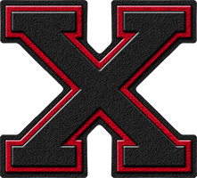 Black and Red X Logo - Presentation Alphabets: Black & Cardinal Red Varsity Letter X