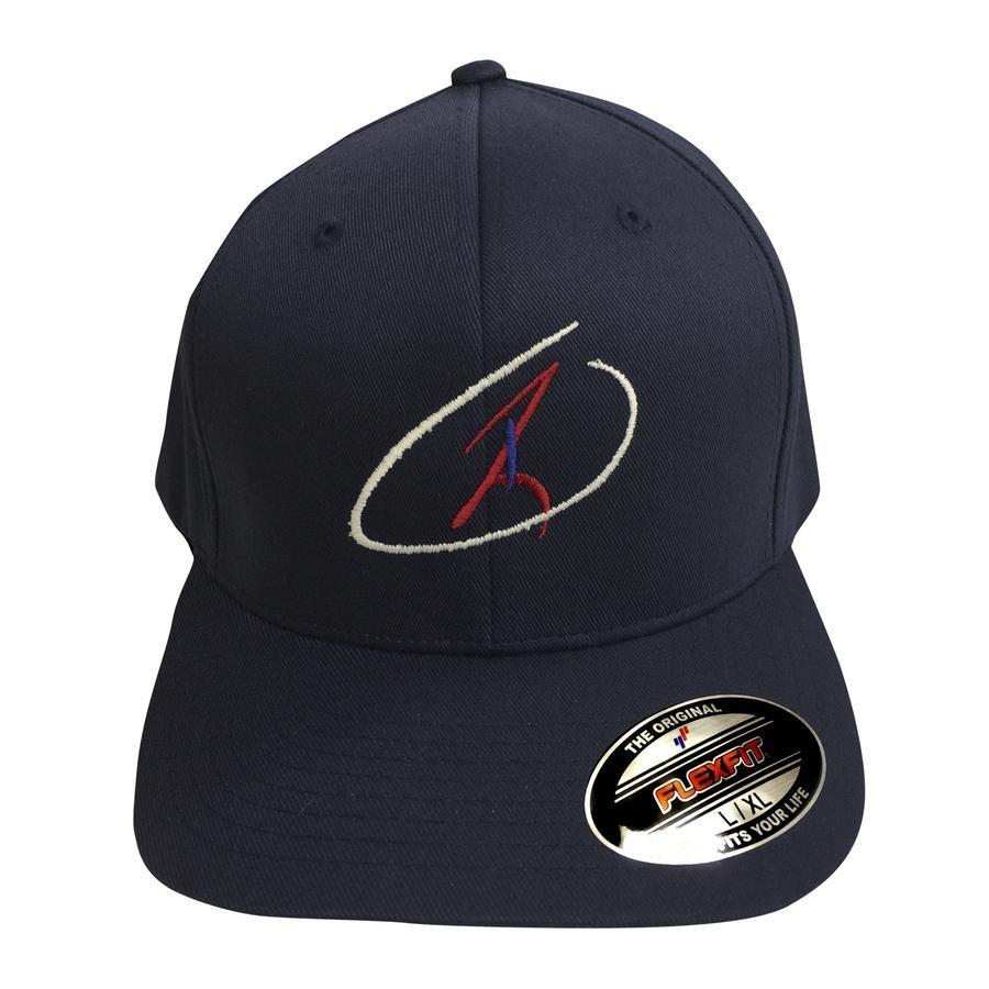 Red White and Blue Logo - Navy Flexfit Cap with Red, White, and Blue Logo