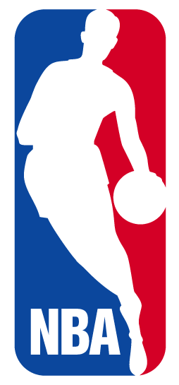 Red and Blue Basketball Logo - National Basketball Association Primary Logo (1972) - Sillouette of ...