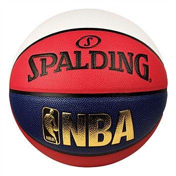 Red and White Basketball Logo - Rebel Sport - Spalding NBA Logoman In/Out Basketball Red/White/Blue 7