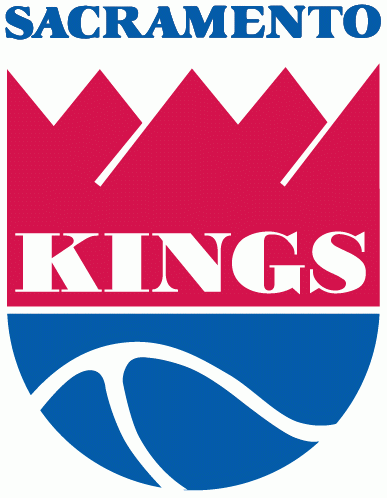 Red and Blue Basketball Logo - Sacramento Kings Primary Logo (1986) and blue shield