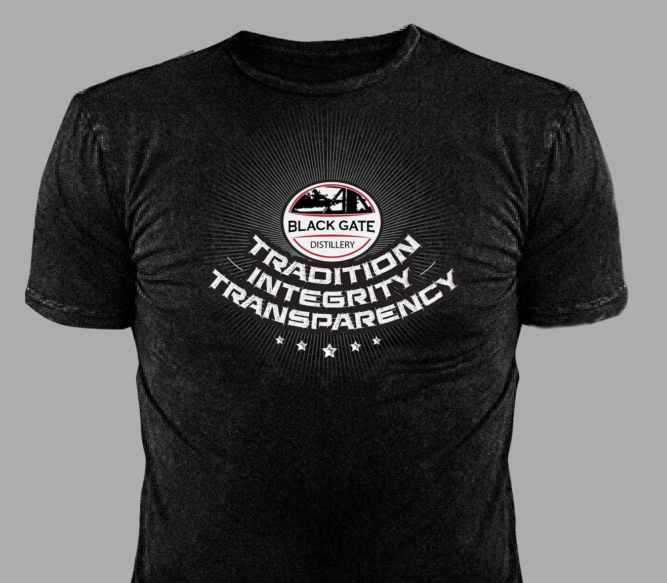 Black Gate Logo - Bold, Conservative T-shirt Design for Black Gate Distillery by ...