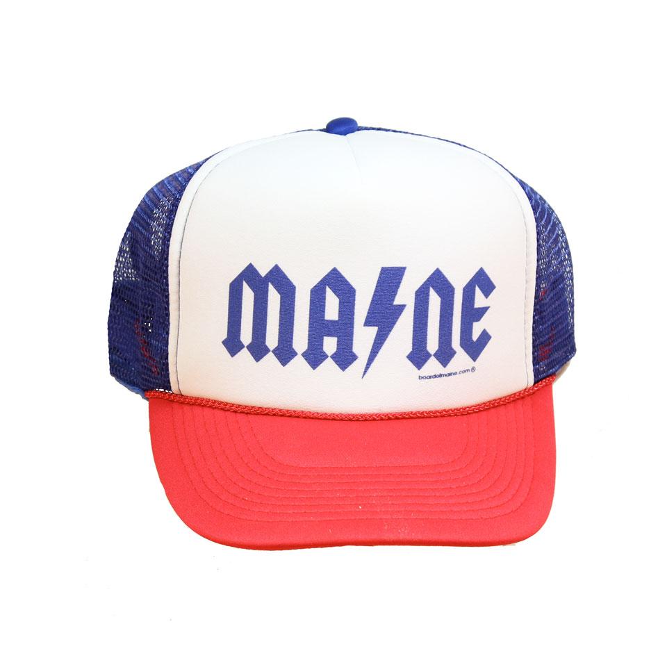 Red White and Blue Logo - Board of Maine logo trucker hat (red, white, and blue). Board of Maine