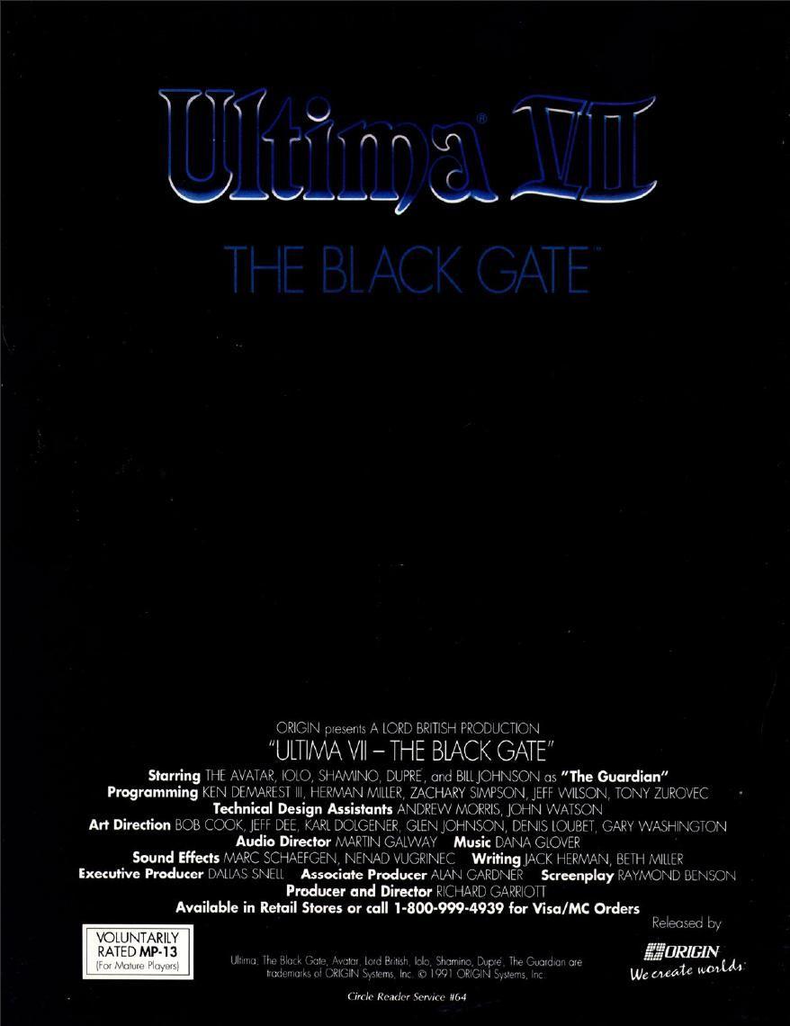 Black Gate Logo - Ultima VII: The Black Gate (Video Game 1992) - IMDb