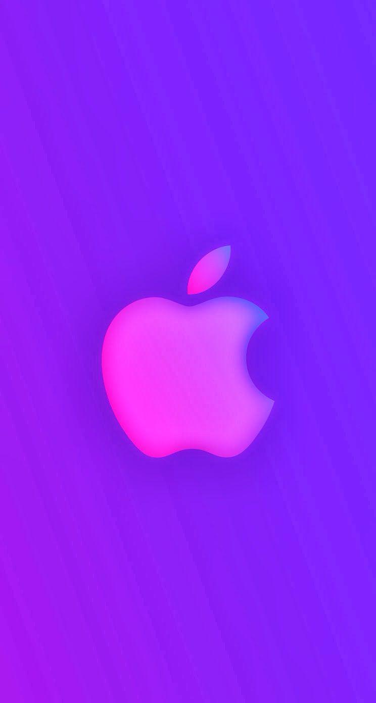 Purple Apple Logo - iPhone 5 Wallpaper Apple logo blue purple parallax. Pink Wallpaper