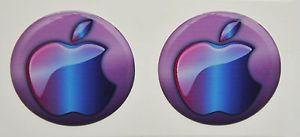 Purple Apple Logo - 2 x 3D Glossy, domed Purple Apple logo decals/stickers for iPhone ...