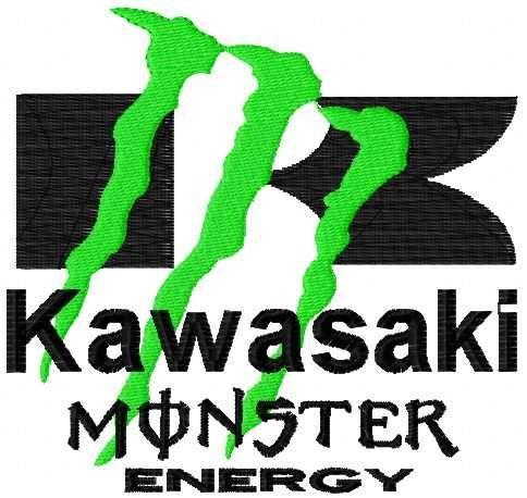Monster Energy Kawasaki Logo - Kawasaki Monster Energy logo embroidery design | Machine Embroidery ...