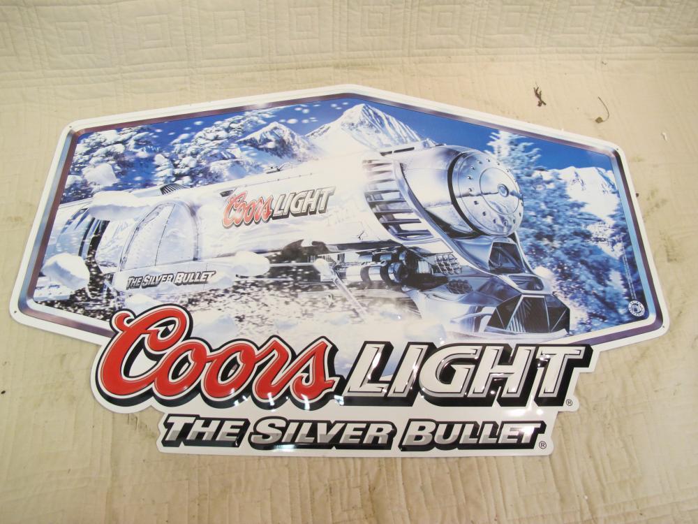 Silver Bullet Coors Light Logo - COORS LIGHT SILVER BULLET TRAIN METAL SIGN