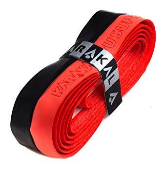 Black and Red X Logo - Karakal PU Supergrip replacement racquet grip / badminton