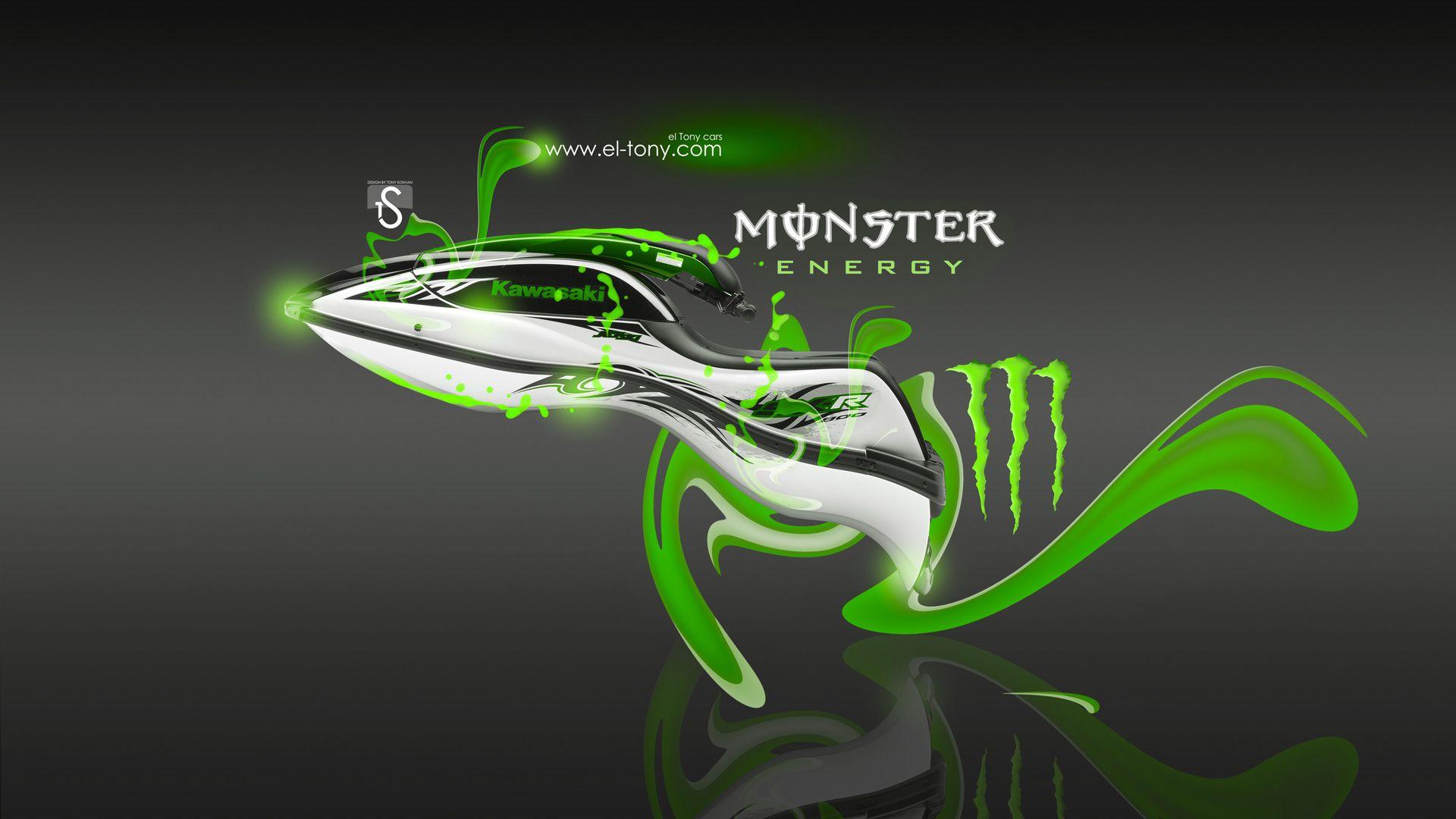 Monster Energy Kawasaki Logo - Monster Energy Kawasaki JetSki SX R Plastic Moto 2013