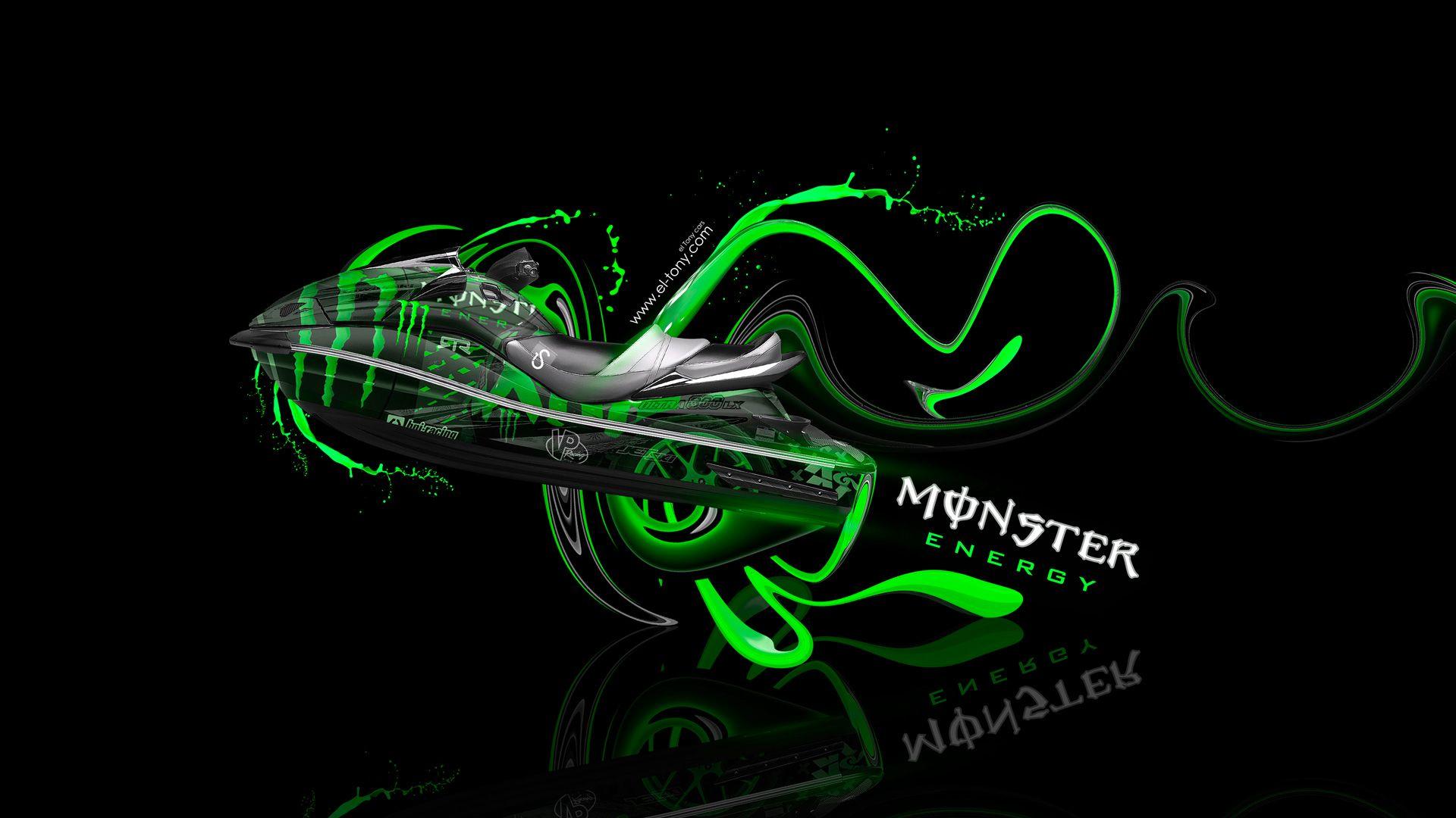 Monster Energy Kawasaki Logo - Monster Energy JetSki Kawasaki Plastic Water Bike 2014 | el Tony