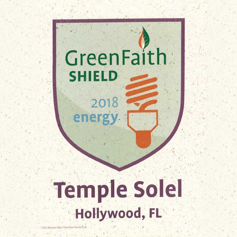 Green Faith Logo - Temple Solel of Commemorated With GreenFaith Energy Shield