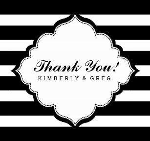Black with White Line Square Logo - Black White Stripe Thank You Stickers & Labels | Zazzle UK