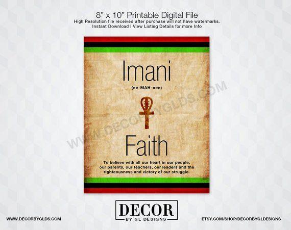Green Faith Logo - Imani Kwanzaa Sign. Printable Red Black & Green Faith Sign | Etsy