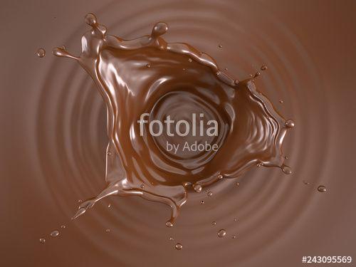 Chocolate Crown Logo - Liquid chocolate crown splash. Top view.