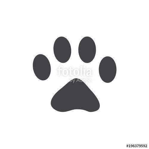 Black Paw Logo - Vector illustration. Cat Paw Prints Logo. Black on White background ...