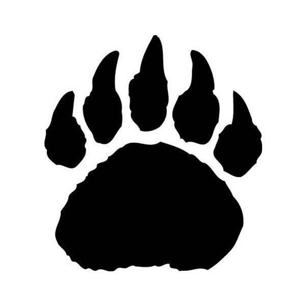 Black Paw Print Logo - bear paw print logo stencils ❤ liked on Polyvore featuring animals