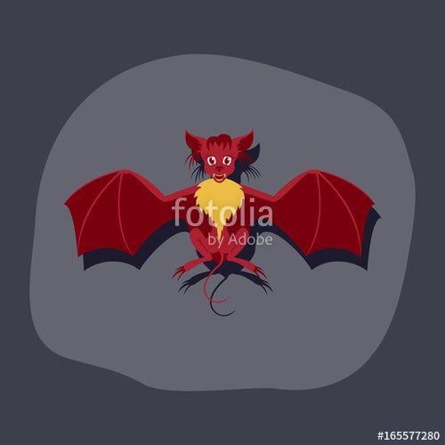 Cute Bat Logo - paper sticker on stylish background cute bat