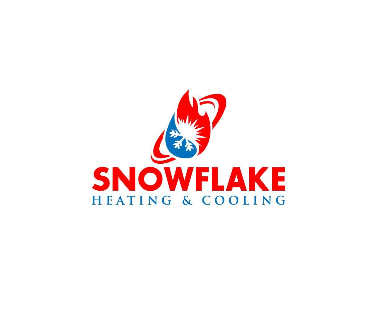 Cool Blue and Red Company Logo - Elegant, Playful, It Company Logo Design for Snowflake Heating ...