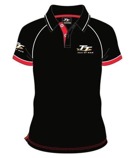 Red and White TT Logo - TT Polo Black with Red/White Trim : Duke Video