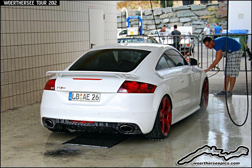Red and White TT Logo - VWVortex.com - White TT RS with Red Wheels