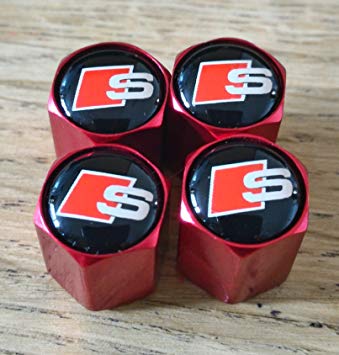 Red and White TT Logo - Speed Demons S LINE AUDI WHITE S LINE RED Wheel Valve Dust Caps ...