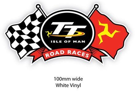 Red and White TT Logo - TT Flags Sticker : Isle of Man TT Shop