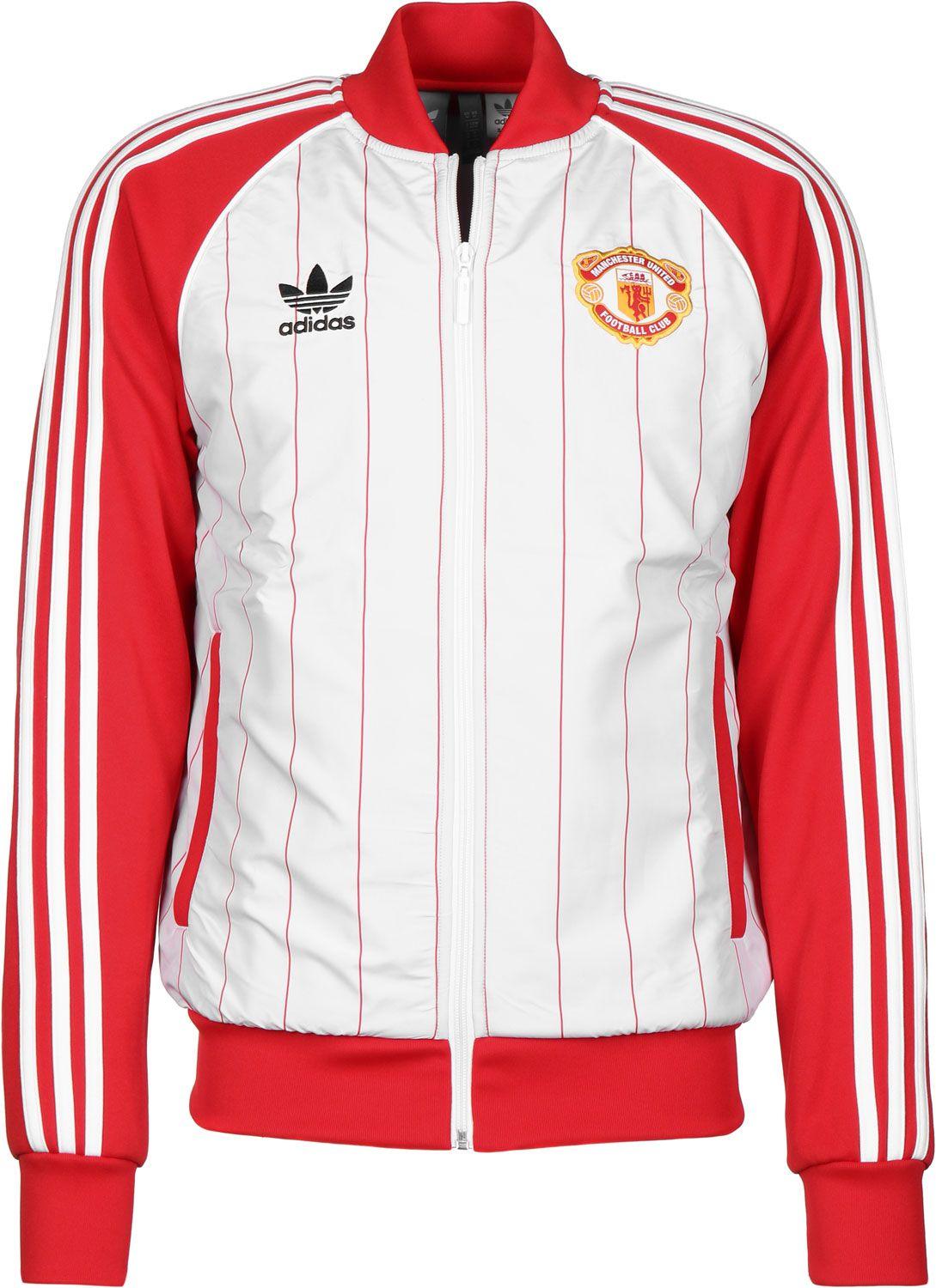 Red and White TT Logo - adidas Manchester United TT track top red white