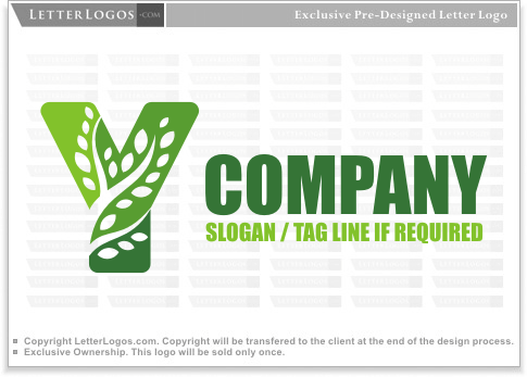 Green Y Logo - Letter Y Tree Logo ( Letter Y Logo 3 )