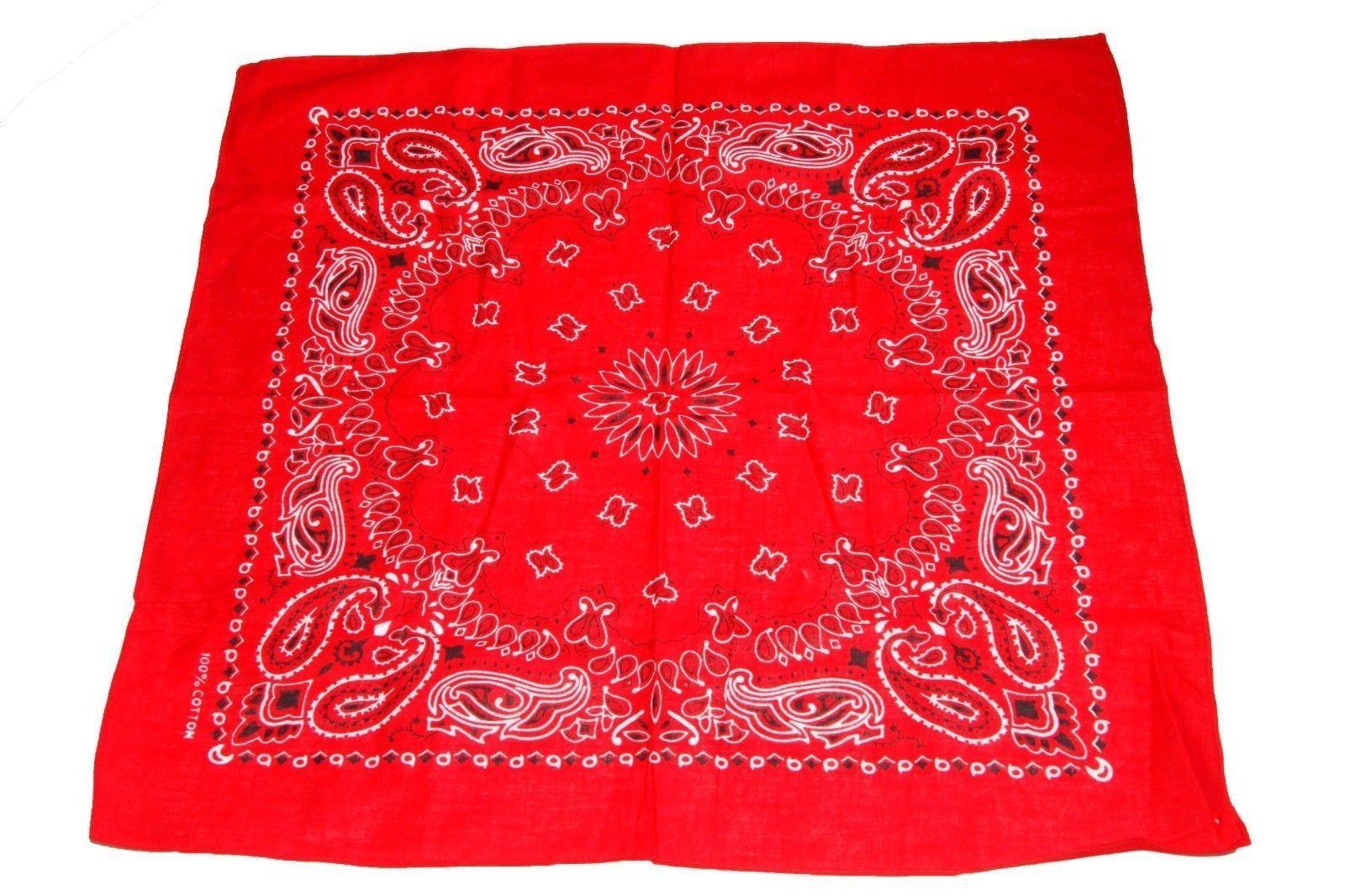 Red White Square Logo - Red & White Square Shape Paisley Print Floral Motives Street Wear