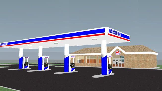 Marathon Gas Station Logo - Marathon Gas Station - Fully Furnished | 3D Warehouse