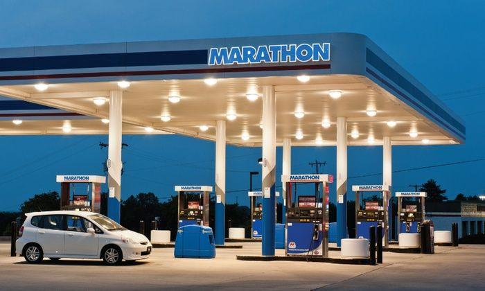 Marathon Gas Station Logo - CentsOff Marathon, powered by Drop Tank To 20% Off Wayne