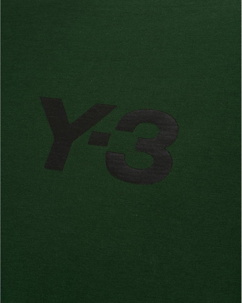 Green Y Logo - Y 3 Classic Logo T Shirt, Short Sleeved Field Green Tee In Green