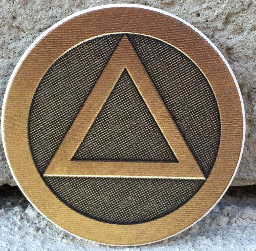 Triangle Car Logo - Circle Triangle AA Logo Medallion Auto Car Coaster Absorbent Stone ...
