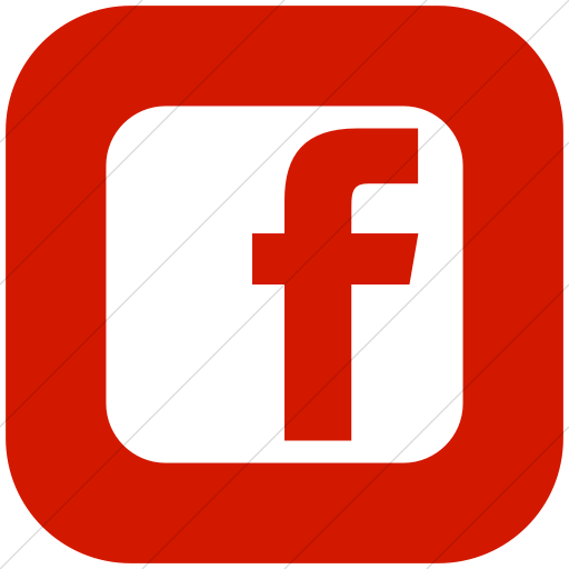 Red White Square Logo - IconsETC » Flat rounded square white on red social media facebook ...