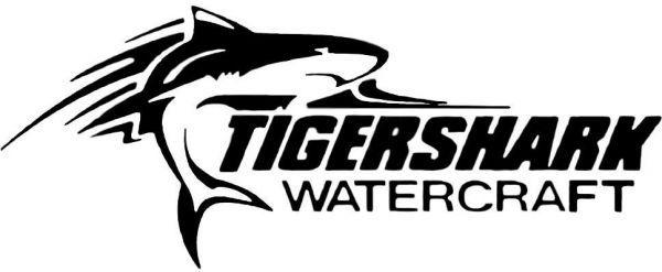Tiger Shark Logo - Reflective Car Stickers, Tiger Shark, BLACK