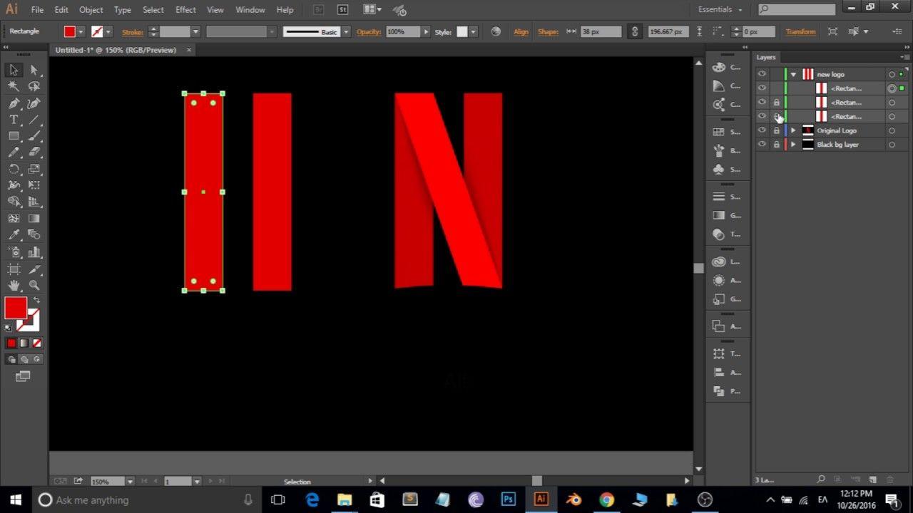 Netflix New Logo - how to make the Netflix Logo | Tutorial [ Illustrator ]