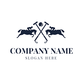 Blue Polo Horse Logo - Free Horse Logo Designs | DesignEvo Logo Maker