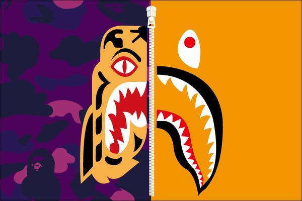 Orange Shark Logo - A BATHING APE® TIGER SHARK COLLECTION | us.bape.com