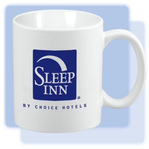 Sleep Inn Logo - Sleep Inn 11 Ounce C Handle White Ceramic Coffee Mug With Violet