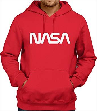 Large Red S Logo - NASA Logo White Text Hoodie Red [XX-Large]: Amazon.co.uk: Clothing