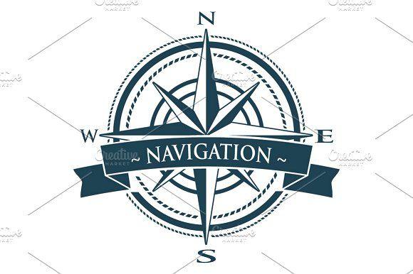 Compass Rose Logo - Vector Compass Rose Navigation Logo Icon Creative Market