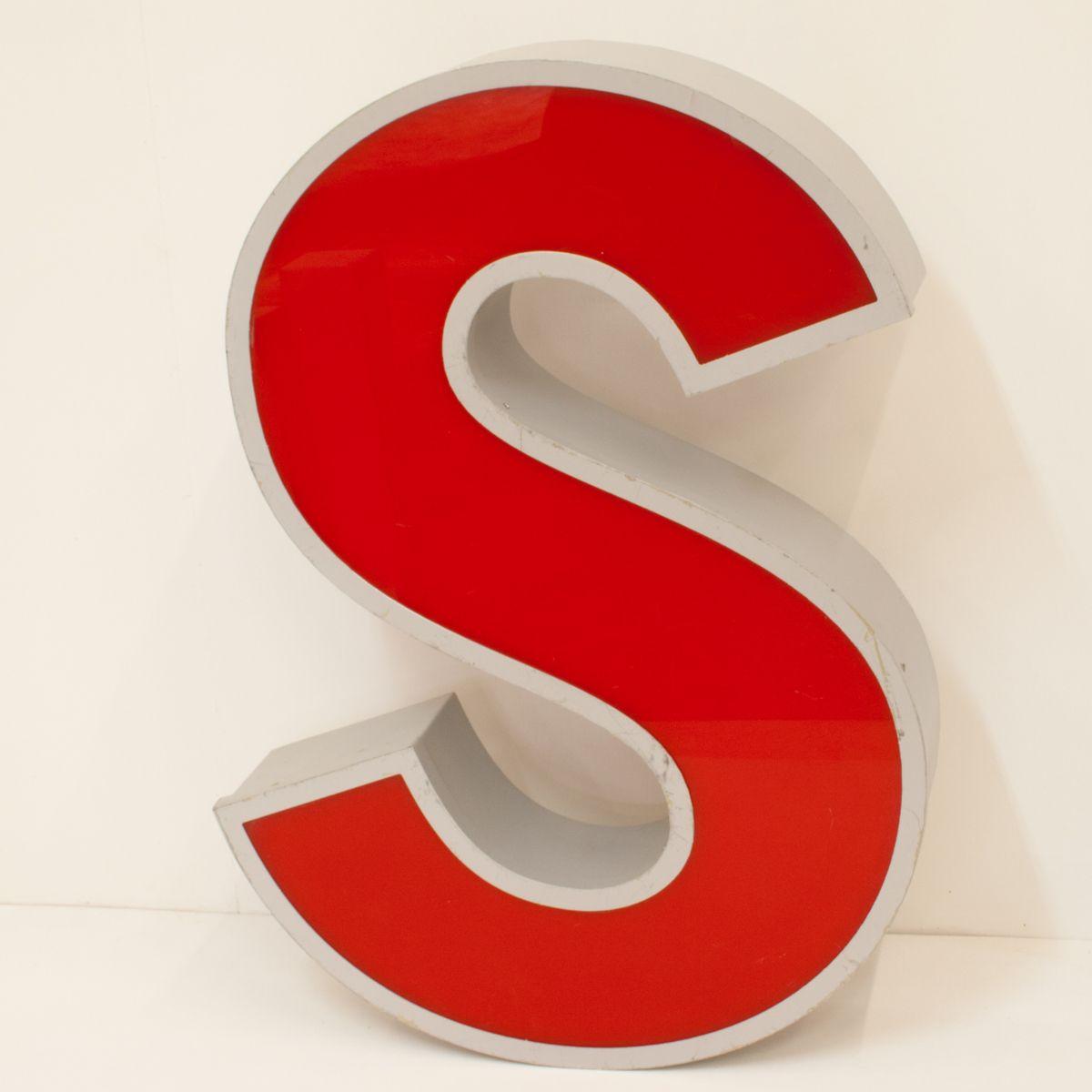 Large Red S Logo - Large Reclaimed Red Letter Light S – Vintage Matters