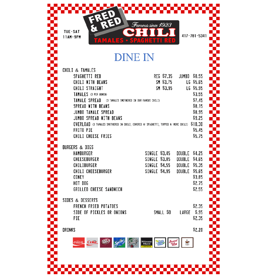 Large Red S Logo - fred and reds menu | Fred and Red